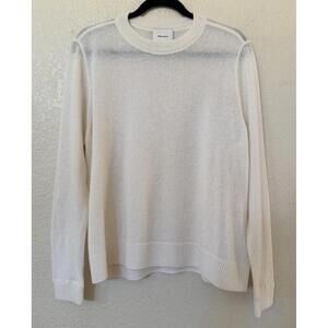 New Reformation 100% Cashmere Boyfriend Sweater in Gossamer Size L $178